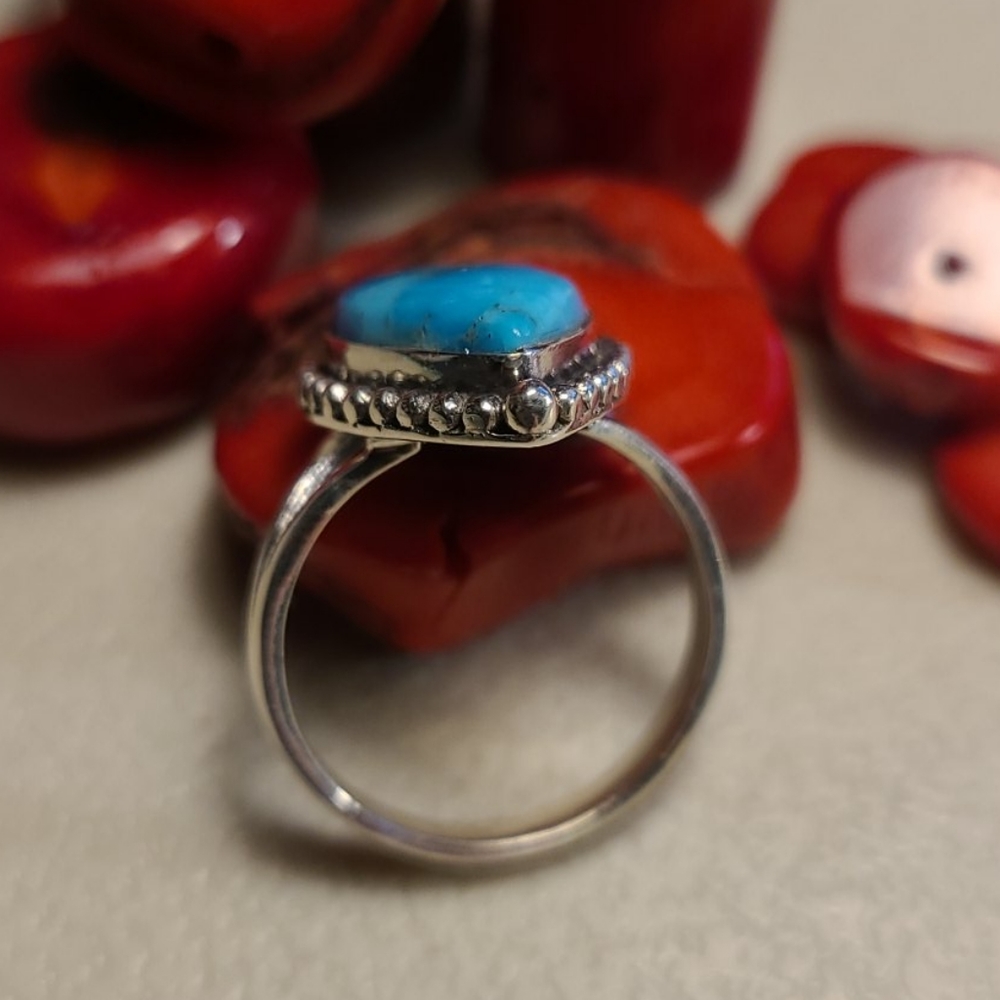 STERLING/TURQUOISE RING - Picture 3 of 4